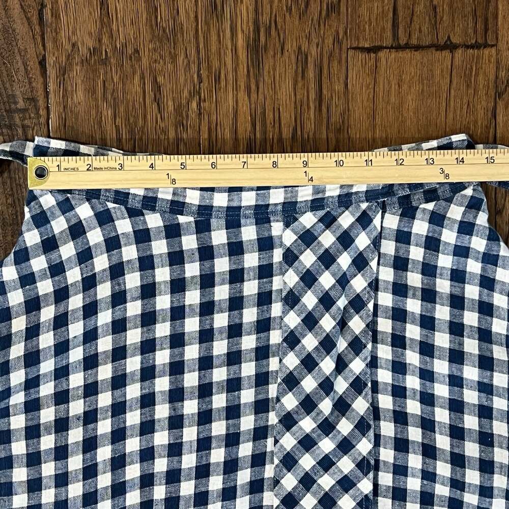 Polo Ralph Lauren Linen Gingham Plaid Wrap Maxi Skirt Women’s Medium Blue White - Picture 15 of 16